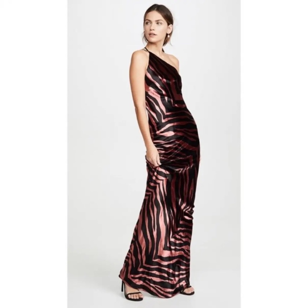 Michelle Mason Velvet Pink Zebra Gown - Picture 5 of 7